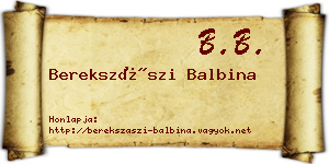 Berekszászi Balbina névjegykártya